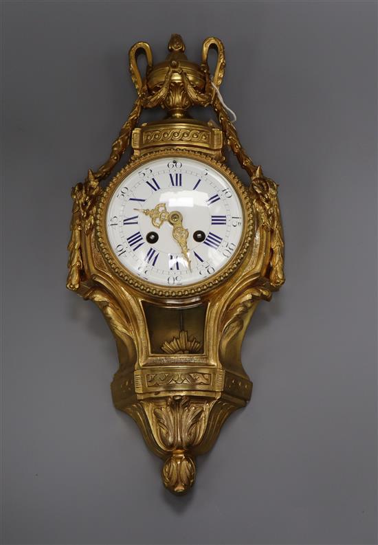 A French ormolu cartel clock, 19th century, length 40cm